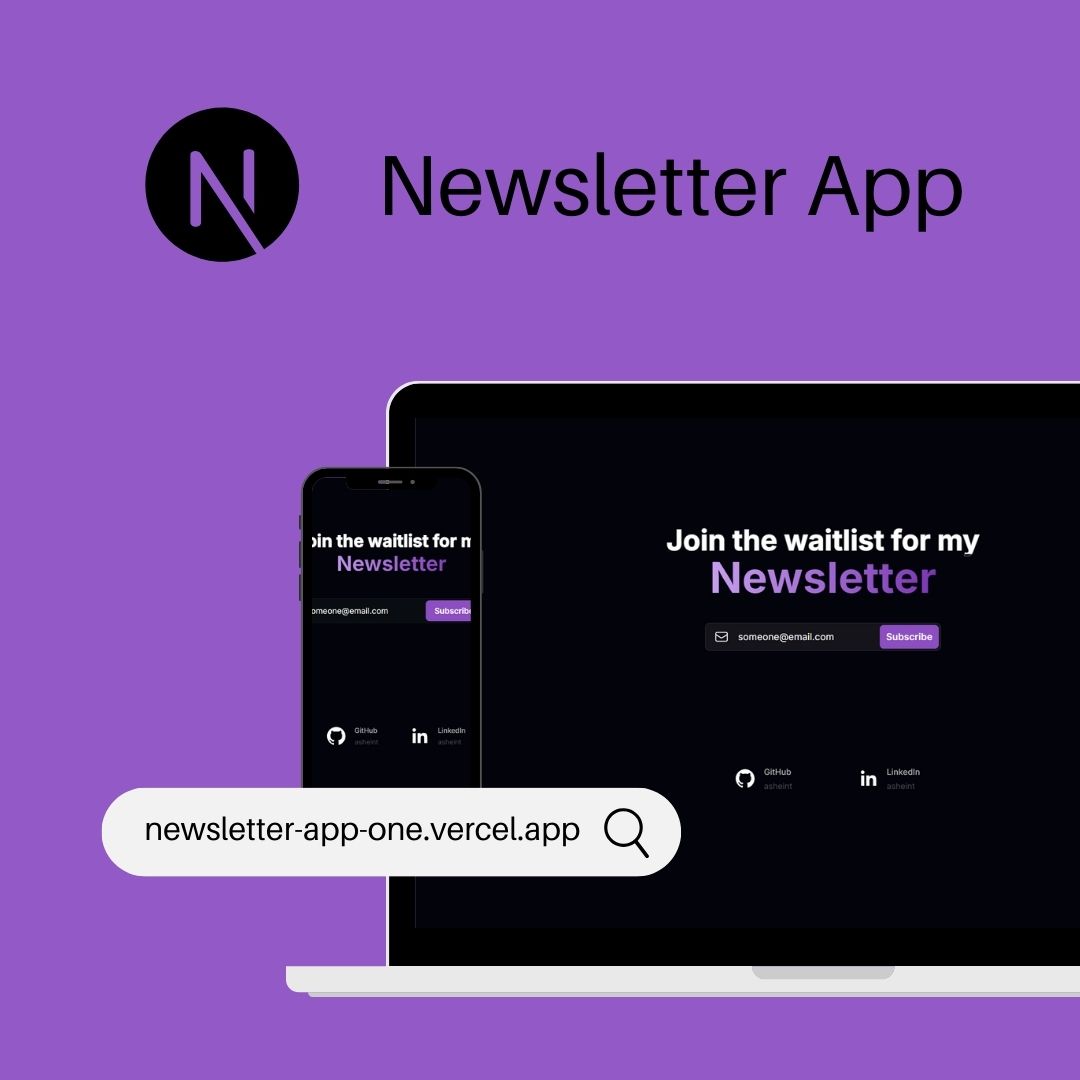 Ashen thilakarathna - Nextjs Newsletter App